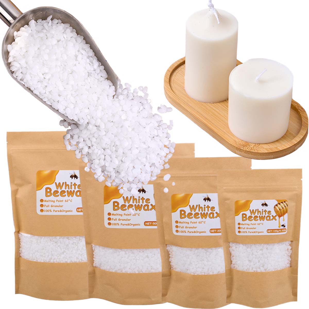 Cera de abejas blanca, vela pe - Candle Making Wicks reseña y precio